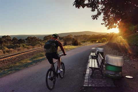 Artist's representation of a rural rail trail