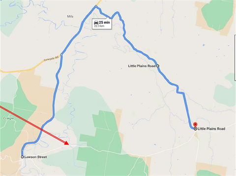 Deep Creek Bridge, Mila closing for replacement work - Detour Map.png